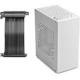 Aluminum Mini ITX Case with PCIe Riser, JOYJOM Mini PC Case, SFF Small Form Factor PC Case, TX Computer Gaming Case Supports 