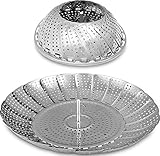 Vegetable Steamer Basket - 100 Percent Premium Stainless Steel - 7 inch to 11 inch - Folding Collapsible - Rust-Free - Easily Adjustable To Different Pots & Pans - by Utopia Kitchen
