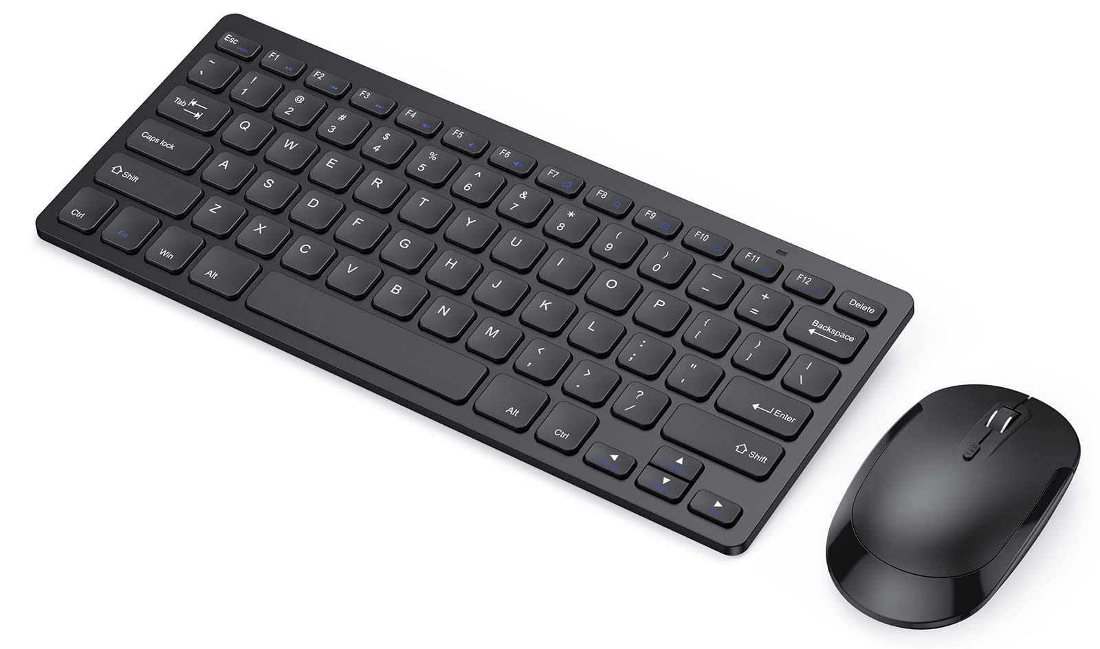 Photo 1 of seenda Wireless Keyboard and Mouse Combo, Compact Small Keyboard Mouse Set with 2.4G USB Receiver, Slim Portable Keyboard and Silent Wireless Mouse for Laptop, Computer, Desktop, PC, Windows, Black