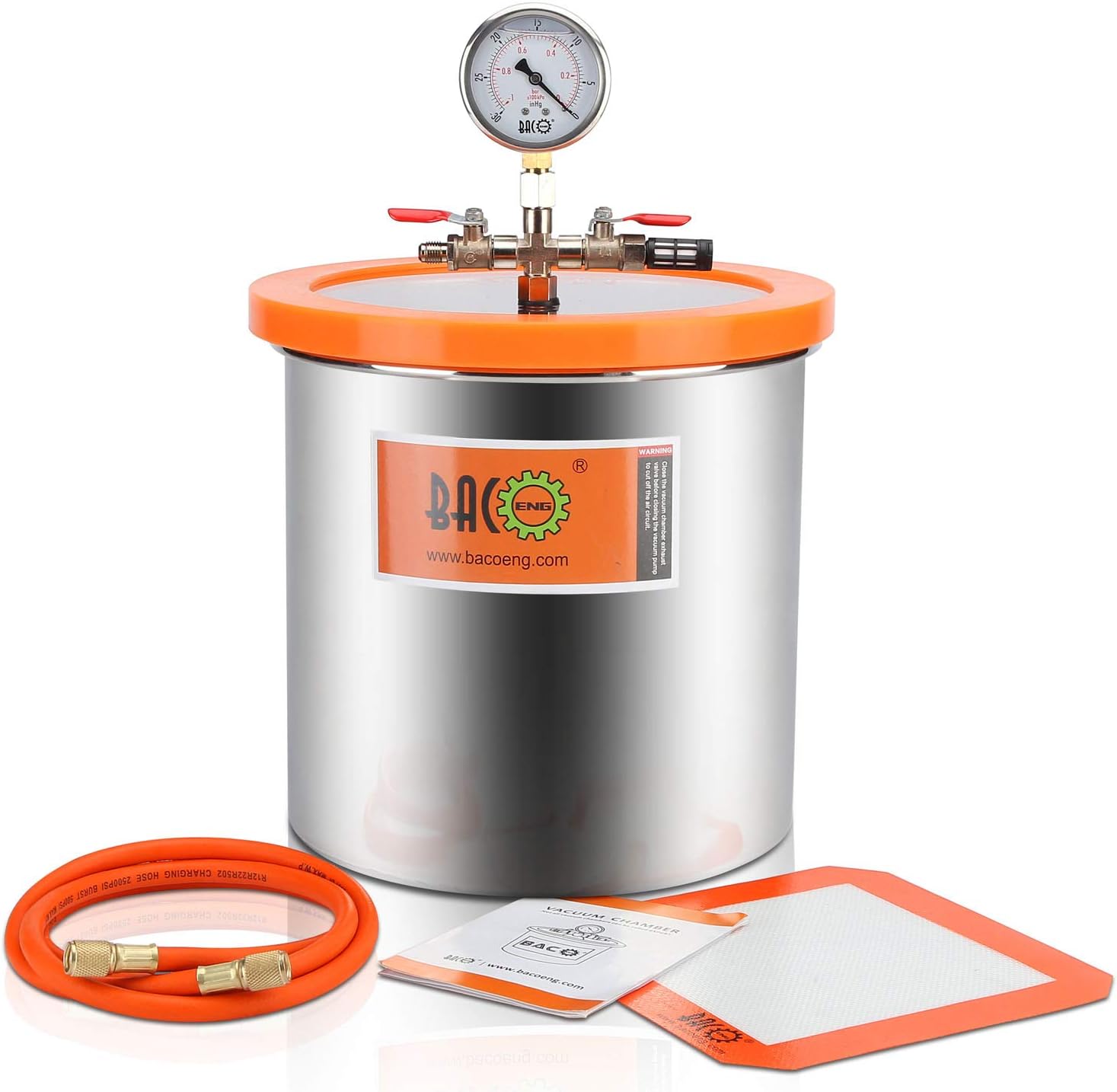 BACOENG 3 Gallon Vacuum Chamber Kit with 3.6 CFM 1 Stage Vacuum Pump HVAC - - 