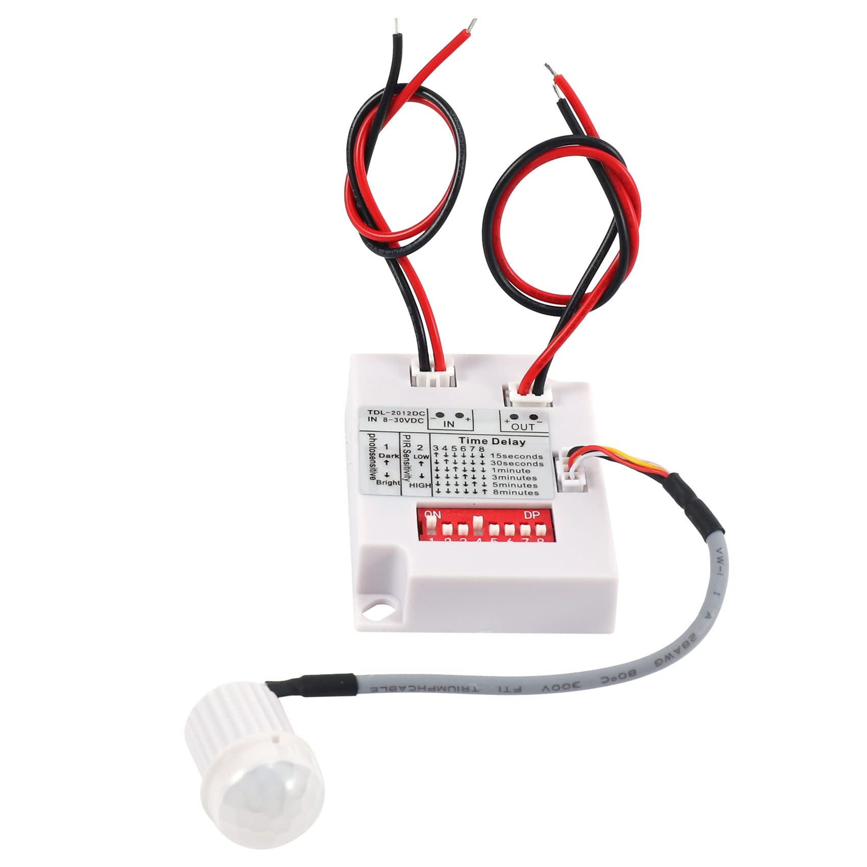 Oewnvmd 12V 24V PIR Motion Sensor IR Human Induction Time Delay Relay Switch Corridor LED Light Timer