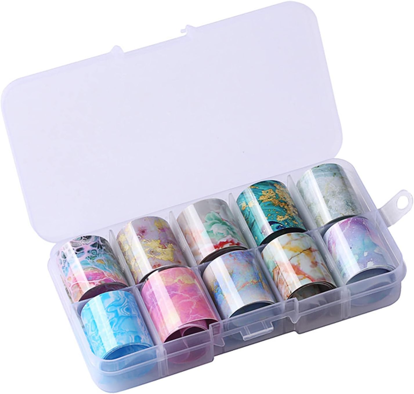 Nail Sticker, Accessories Colorful Wraps Adhesive Decals Nails Decoration Holographic Nail Transfer Starry Paper (Color : 7set): Home & Kitchen
