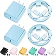 iPhone Charger Fast Charging,[Apple MFi Certified] 2Pack 20W Type C Fast Charger Block with 6FT USB C to Lightning Cable Compatible for iPhone 14/13/12/11 Pro Max/Xs Max/XR/X,iPad (Blue)