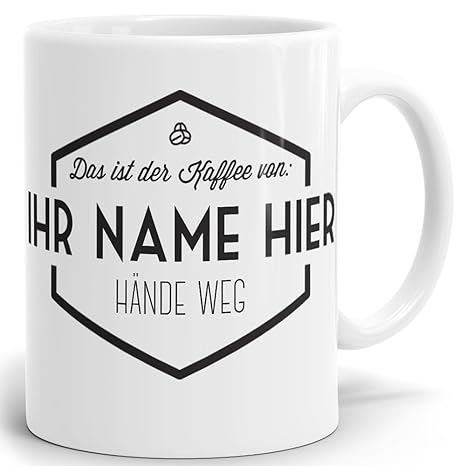 Drucksaal Namenstasse-Tasse-Becher-Kaffeetasse-mit Name-mit Namen individuell und persönlich Motiv Simple Vintage Tasse