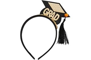 Soochat Graduation Cap Headband Grad Headband with Black Tassel Graduation Party Dress Up Costume Accessory Decorations Supplies