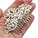 Missgrace Rhinestone Jewelry Comb Bridal Headpiece Hair Clip Women Hair Accessories(Gold)