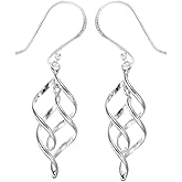 Boma Jewelry Sterling Silver Spiral Ribbon Dangle Earrings