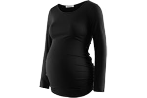 GINKANA Women's Baseball Crew Neck Flower Raglan Sleeve Maternity T-Shirt Top Pregnancy Shirt