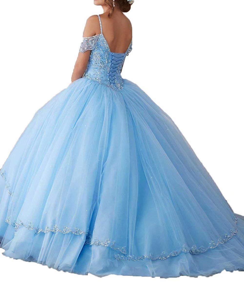 FJMM Womens' Ball Gown Crystals Dress Cap Sleeves Prom Gown For Party