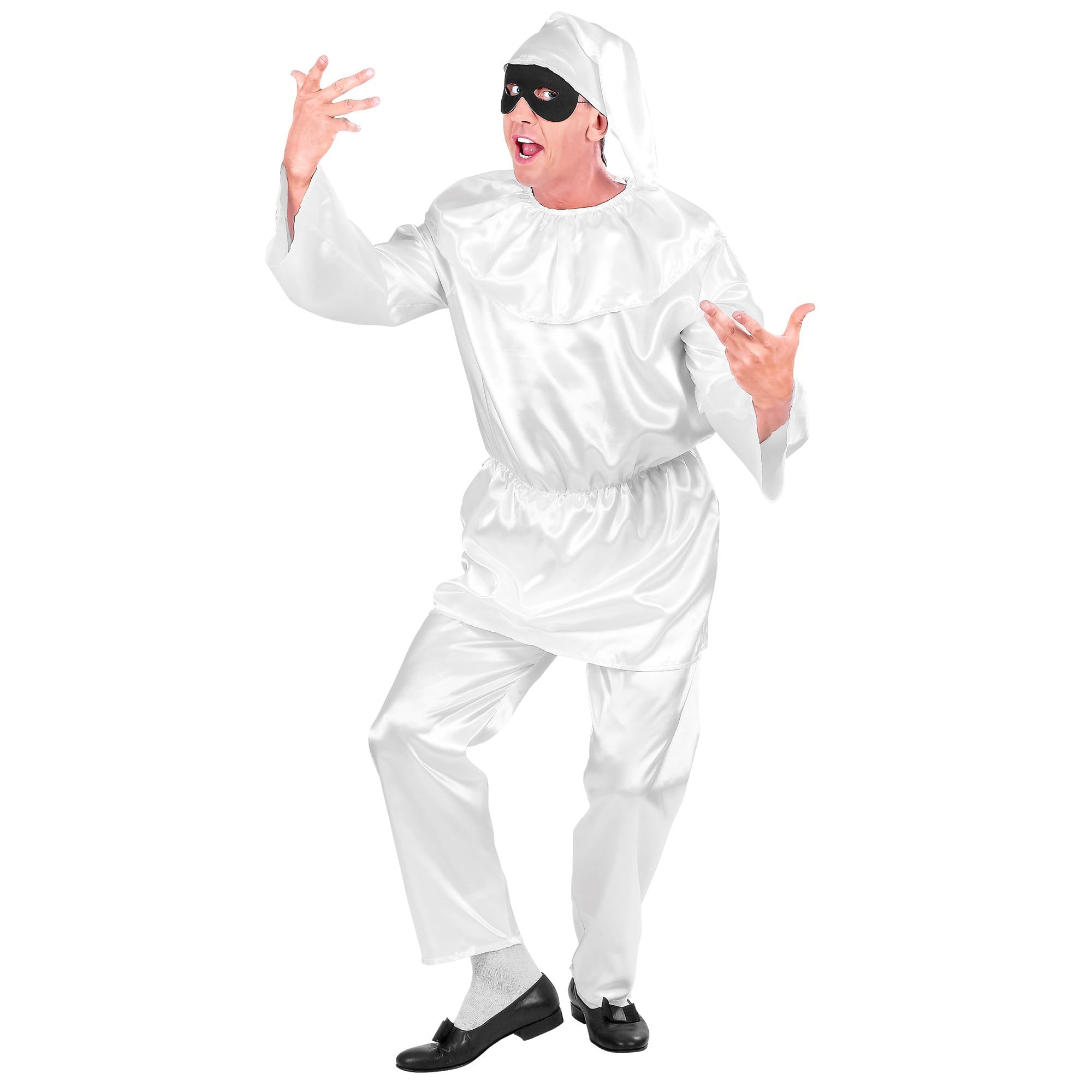 Ladies Pulcinella White Costume Large UK 14-16 for Clown Fancy Dress — image 1