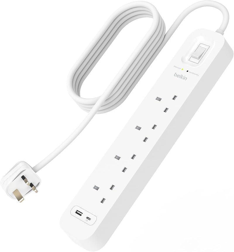 Belkin 4-Outlet Surge Protector with USB-C PD and USB-A Ports, 2M Cord