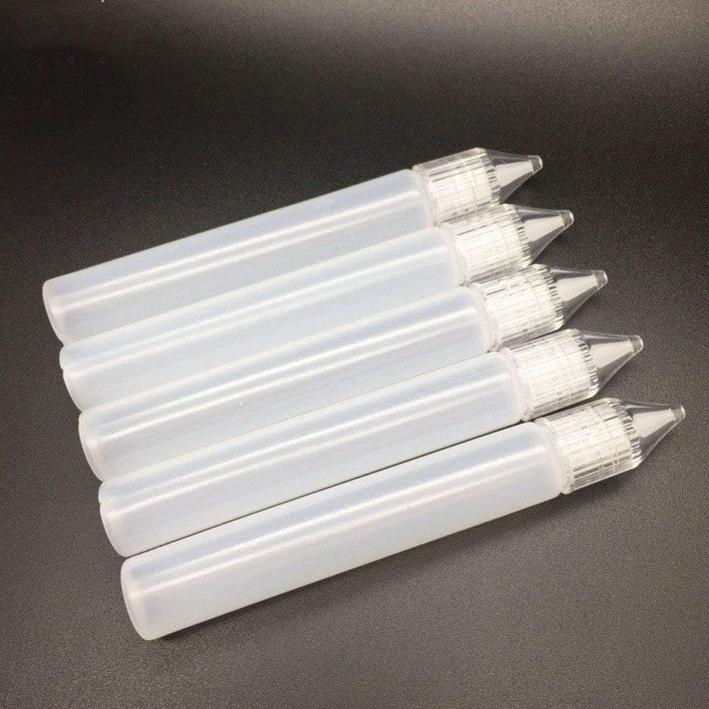 Idlespace 5PCS Clear Plastic Small Squeeze Bottles, DIY Craft Tool Bottle Quilling Needle Glue Applicator for Paint,Art,Craft,Lotion,Glue,Airline Travel(30ml)