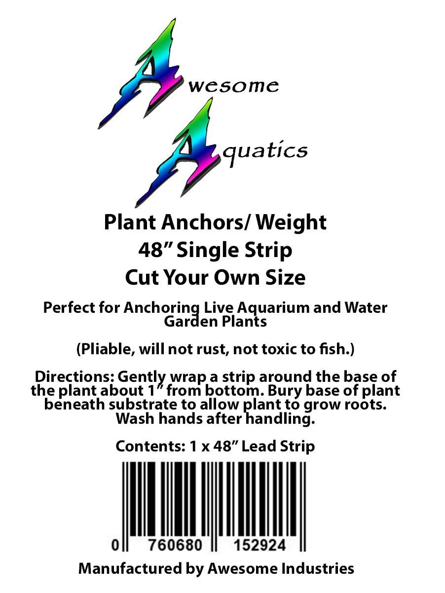 Awesome Aquatics Plant Anchors/Weights 48" Strip Cut Your Own Size Lead