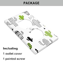 Pznen Green Cactus Duplex Wall Plates Succulent
