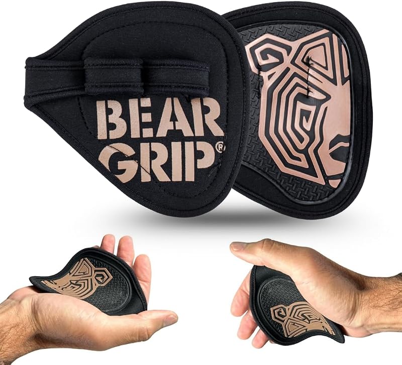 BEAR GRIP Neoprene Gym Gloves Open-Hand Grips - Hygienic Weight Lifting