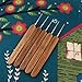 MagiDeal 5pcs Bamboo Hair Weaving Crochet Needles Dreading Hooks Dreadlock Tool for Braid Craft 0.5mm 0.75mm - 0.5mm