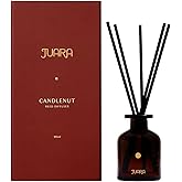 JUARA Candlenut Reed Diffuser Set 90ml - Indonesian Home Fragrance with Natural Reed Sticks - Long-Lasting Room Scent for Living Room, Bedroom & Bathroom, 3 oz