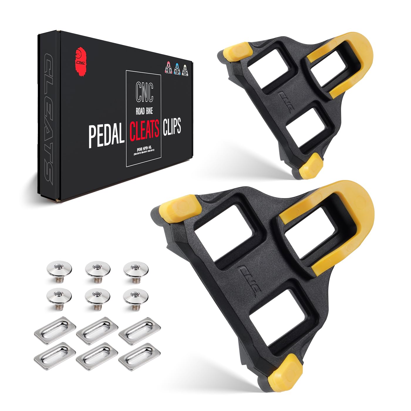 CNCLOL Road Bike Cleats For Shimano SPD SL（SM-SH11）Cleats,Cycling Cleats Compatible Shimano SPD SL Pedal Cleats.Yellow