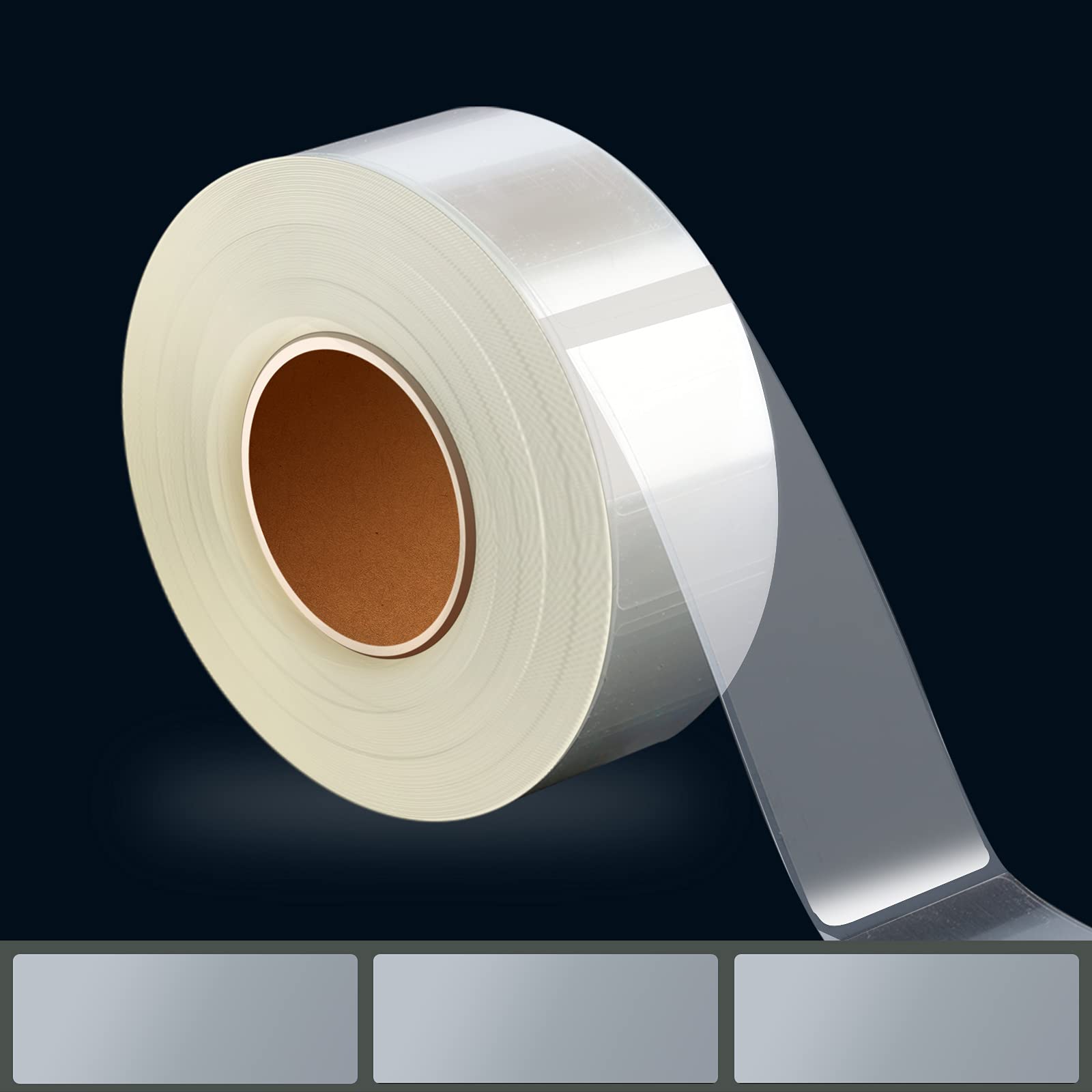 AIEX 500 Pieces 3.1x 1.2'' Clear Labels Stickers Roll, Waterproof Transparent Glossy Rectangle Label Protectors for Classroom School Library Books, 3.15x1.2 inch