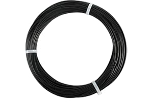 AuInn 150 FT Vinyl Coated Wire Rope Black Wire Rope Cable, 304 Stainless Steel, 7x7 Strand Core, 1/16" Wire Rope, 3/32" Coated OD, 326 lbs Breaking Strength (150FT)
