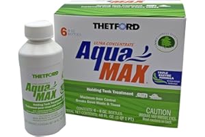 Thetford AquaMAX Summer Cypress Scent RV Holding Tank Treatment, Formaldehyde Free, Waste Digester, Septic Tank Safe, 6 Pack 8oz Bottles (96689)
