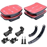 TANSUO Helmet Holder Adhesive Flat Frame Curved 3M Stickers +Helmet Extension Arm Base Brackets, Quick Mount with J Hook Buck