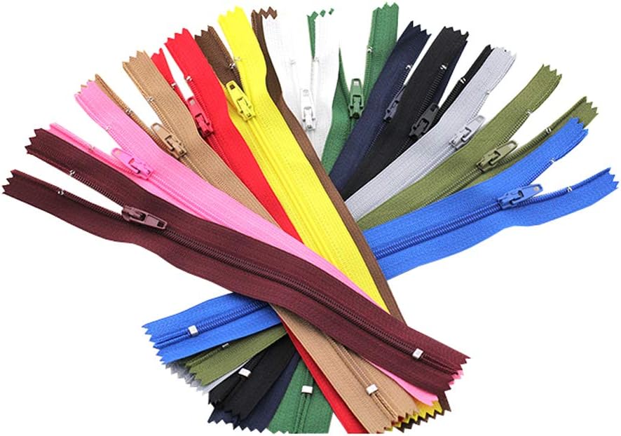 50Pcs 18cm/7inch Color Random Nylon Closedend Zippers Clothes Sewing