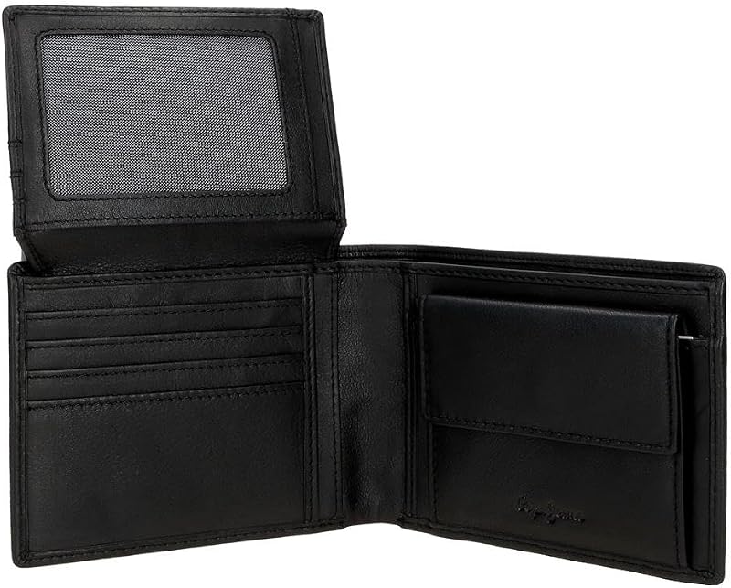 Indiana Cartera Horizontal con Monedero Negro 12,5x9,5x1 cms Piel by Joumma Bags