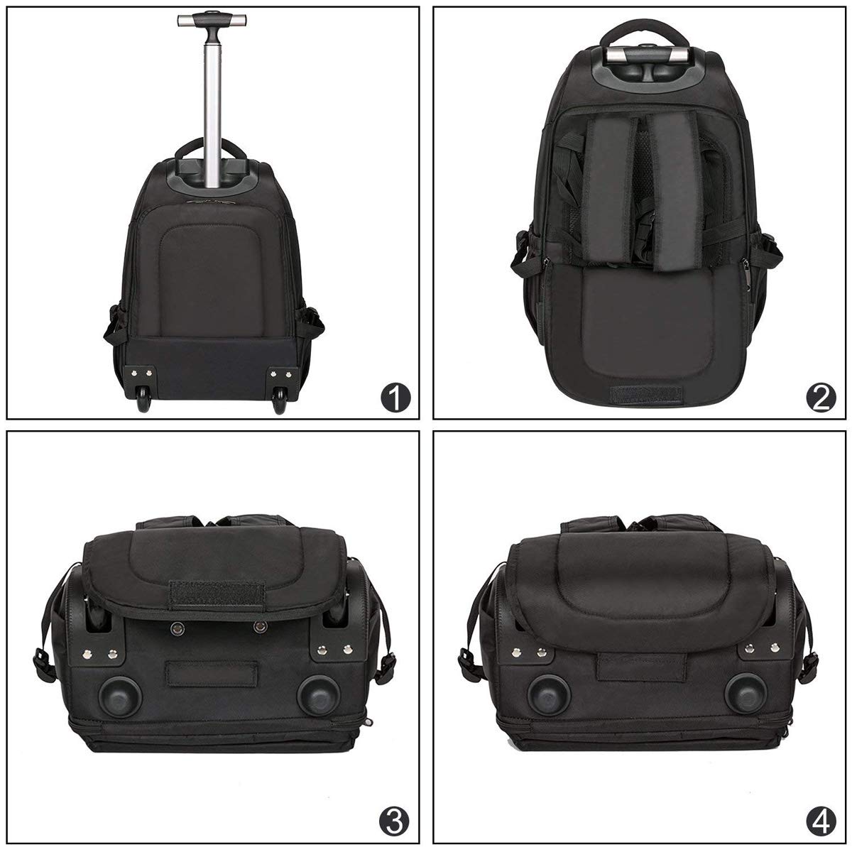 Accessori per PC portatili Nero XHHWZB Leggero viaggio daffari con ruote  Rolling Laptop PC Tablet Computer Trolley Zaino Valigia Bagaglio a mano  Cabina Approvato Bag Case Organizer con vano per la notte