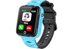 GOODATECH Smart Watch for Kids 4-12 Years Boys Girls, 24 Puzzle Games, Phone Call SOS, Front & Top Cameras,Video MP3 Music Player Calendar Stopwatch Timer Alarm Clock for Children Birthday Gifts (Blue)