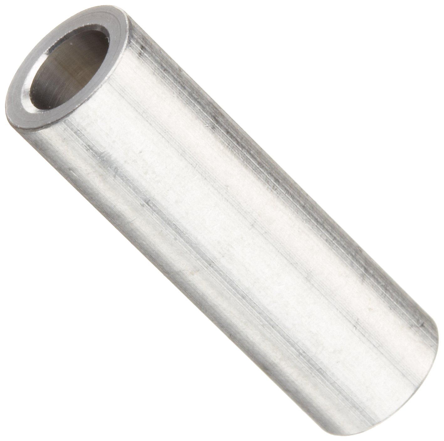 Round Spacer, Aluminum, Plain Finish, 10 Screw Size, 5/16" OD, 0.192" ID, 1" Length (Pack of 10)