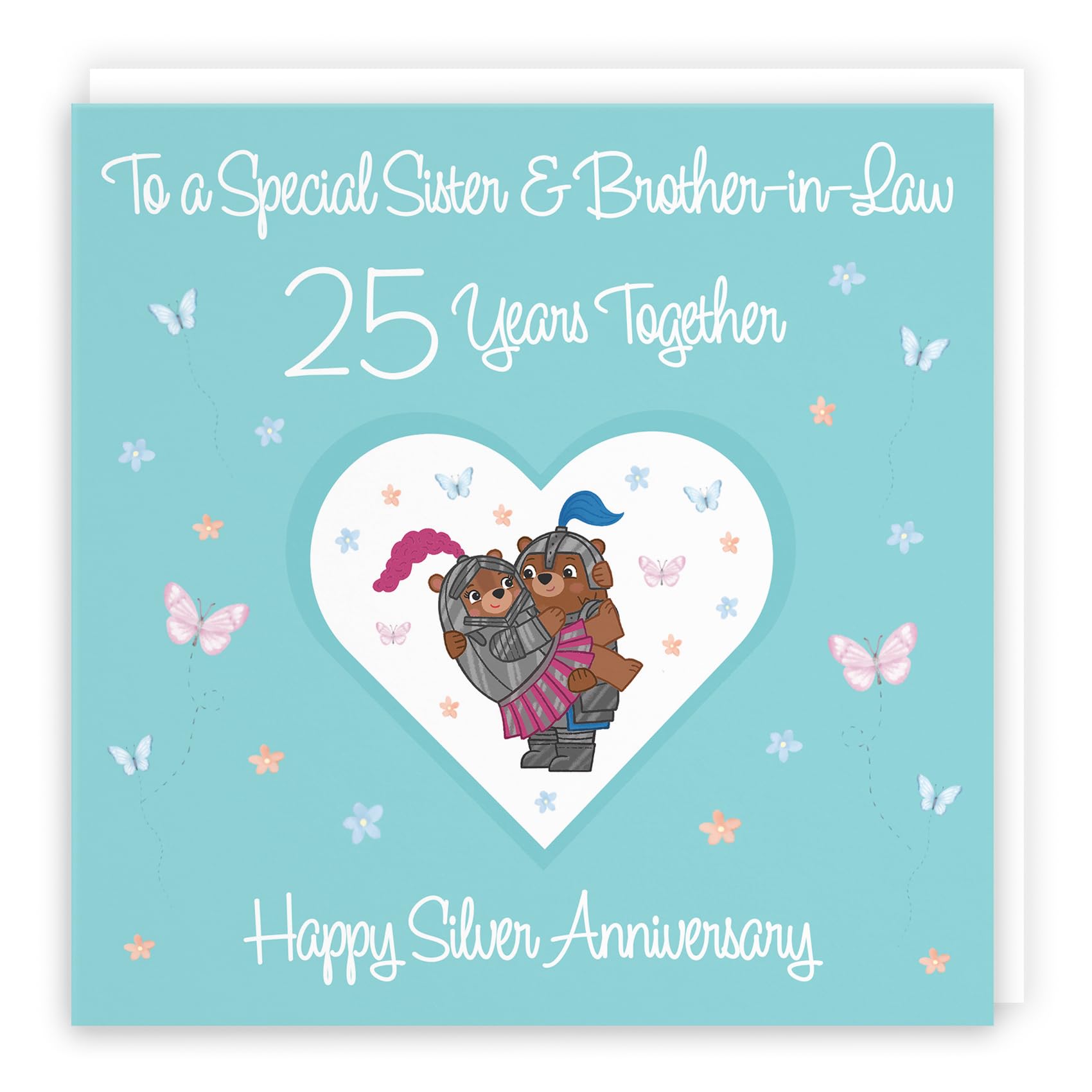 Hunts England - Sister & Brother-in-Law 25th Anniversary Card - 25 Years - Silver Anniversary - Romantic Meadows - Fun Card - 25th Anniversary Card For Sister And Brother-in-Law — image 1