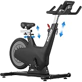 STMHOM Self-Generating Exercise Bike, Magnetic Stationary Bike for Home | 40lbs Rear Flywheel, 300lbs Capacity, Smart LED Knob, Silent Belt Drive, 32-Level Resistance, App Sync, Transport Wheels