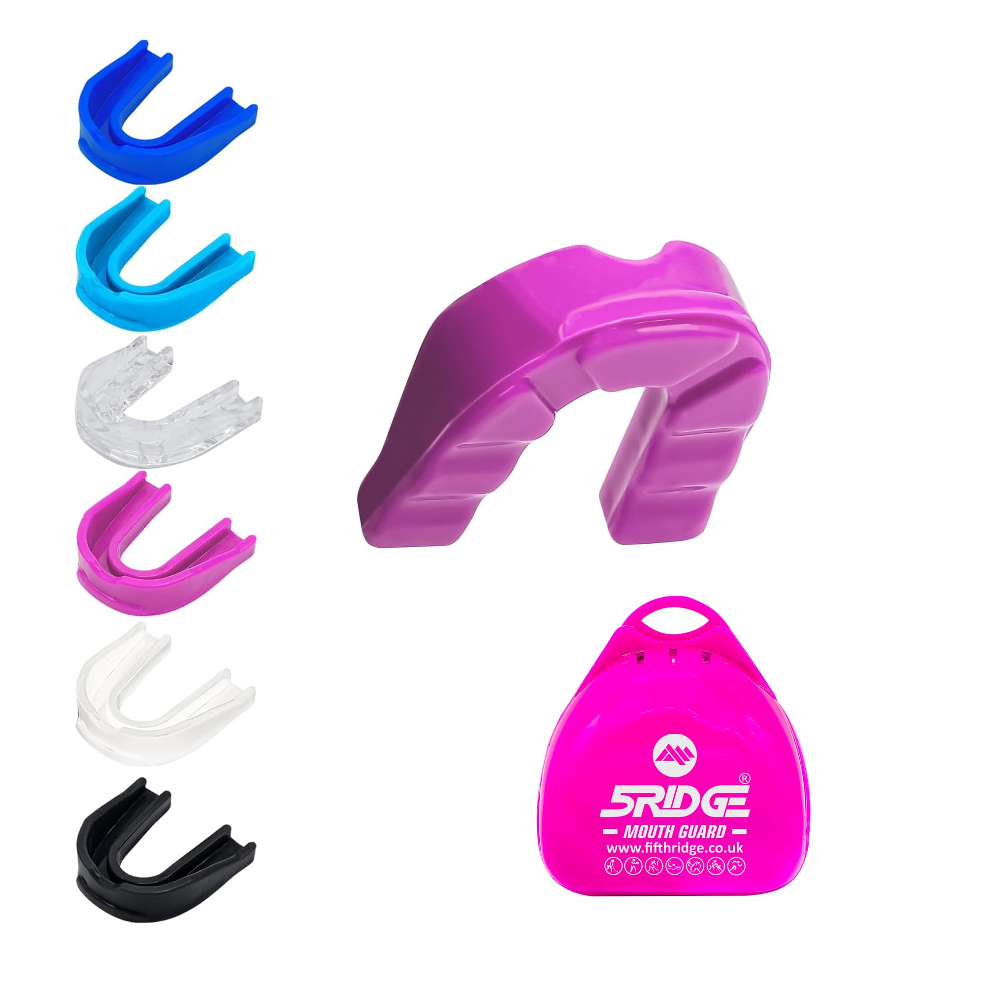 Mouth Guard - Slim Fit Sports Mouth Guard with Case - Gum Shield for Protection in Contact Sports - Durable Boxing, MMA, Judo, Karate, Rugby, Hockey, Football Mouthguard (White, Adults 10+)