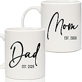 Breezy Valley New Parents Gifts for Couples, Mom Dad Coffee Mugs Est 2026 Cup - First Time Expecting Parents Mom Dad to Be Gifts, Pregnancy Announcement, Baby Shower Gender Reveal Gift for Mommy to Be