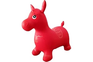 AppleRound Inflatable Ride-on Bouncy Animal Hopper – Horse, Cow or Unicorn – Kids Space Hopper Bouncer with Hand Pump – Jumping Toy for Indoor/Outdoor Play