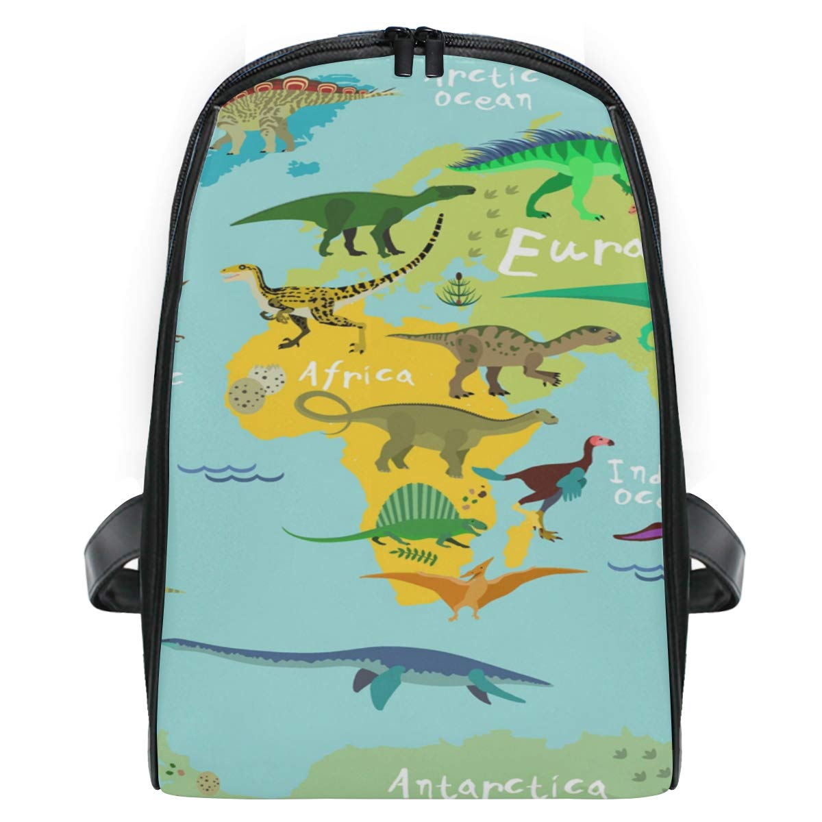 ISAOA Cartoon Dinosaurs Map World Children School Bag,Cute Kids Backpack Rucksack,Lightweight Durable Daypack Bookbag Travel Bag,Toddler School Bag for Kindergarten Preschool Age 2-7
