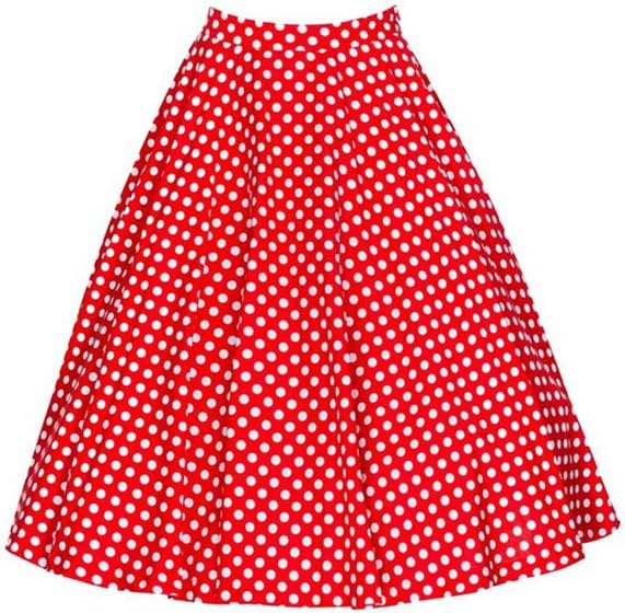 DLSVINTAGE Women Pleated 50s Skirts Floral Midi Vintage Skirts