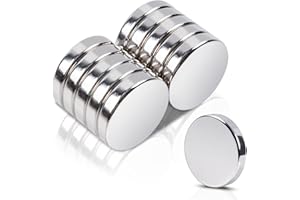 MAGXCENE 10 Pcs Rare Earth Magnets, 0.55 x 1/8 inch Round Neodymium Magnet Heavy Duty, Small Strong Magnets Disc Refrigerator Magnet for Cabinet Industrial Crafts Fridge Whiteboard Dry Erase Board
