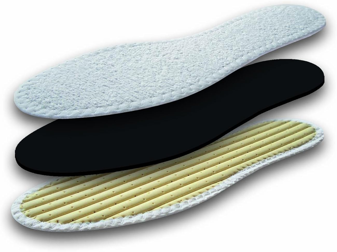 Lenzen 3 Pairs Washable Cotton Terry Barefoot Shoe Insoles: Shoes