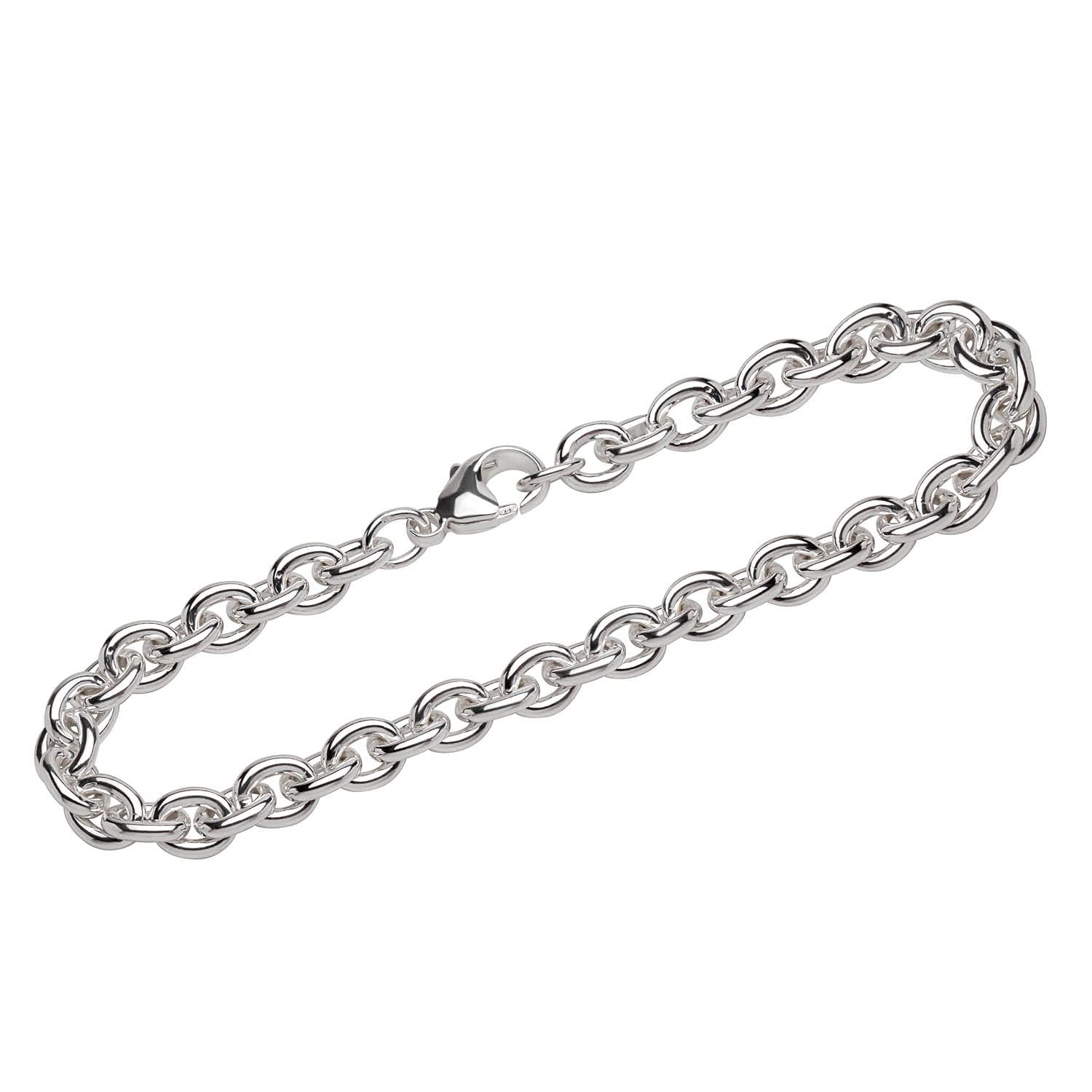 NKlaus bracelet 925 Sterling Silver 22cm anchorchain round unisex designer bracelet chain 12263