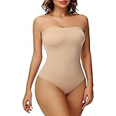 Strapless Shapewear Bodysuit for Women Thong Under Dress Bodysuit Tank Top