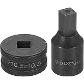HARFINGTON Hydraulic Hole Punch Die 10.5x10.5mm Square Hole 40Cr Steel Electric Punching Kit for CH70 Electric Punching Machine, Black