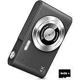 Digital Camera, Camera for Kids, UHD 4K 48MP Point and Shoot Digital Cameras with 64GB SD Card and 16X Digital Zoom Anti Shake, Compact Portable Small Gift for Boys Girls Students, Black