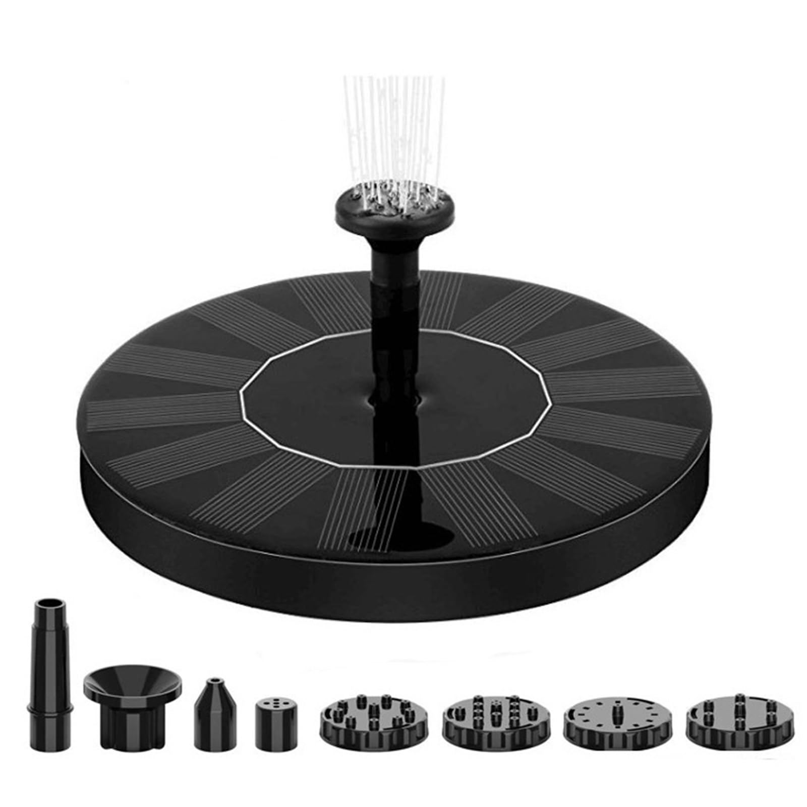 Solar Fountain Pump, 3.5W LED Solar Fountain, Freestanding Floating Solar Fountain Pump with Sponge Filter to Prevent The Pump From Clogging, Suitable for Bird Pond Pond Garden(Black nozzle)