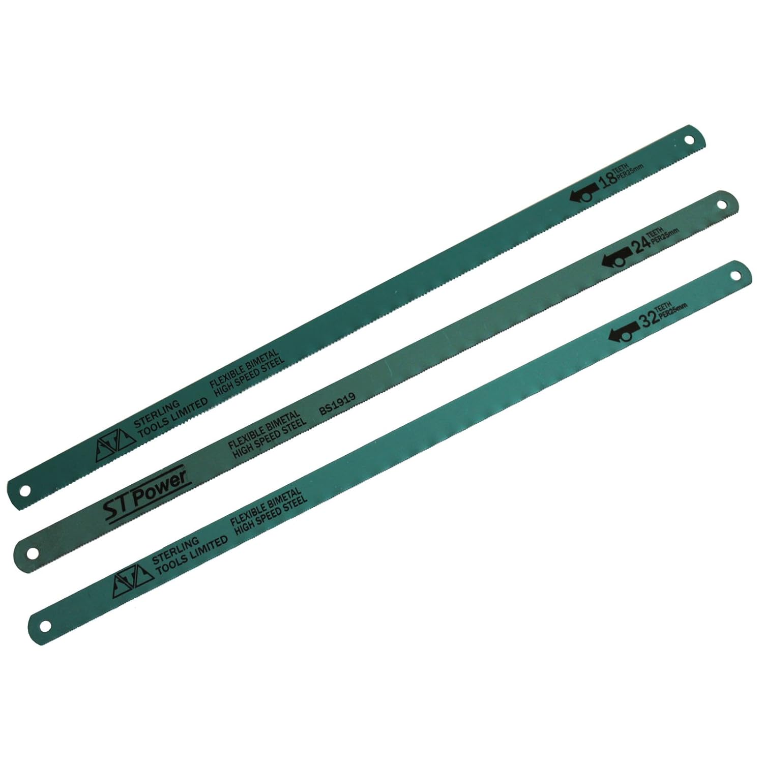 9 Mixed Hacksaw Blades 18 24 32 TPI BiMetal Shatterproof HSS 12" 300mm