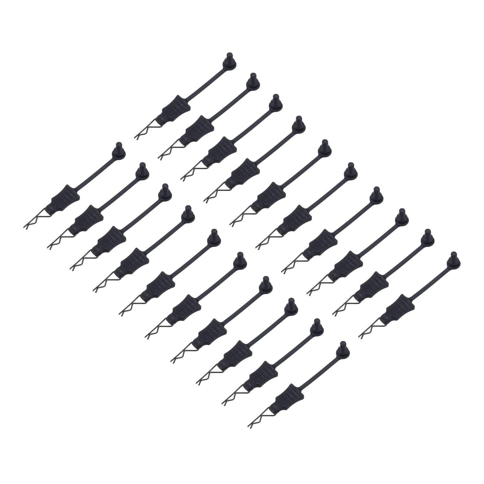 DMiotech 20Pcs Body Clips Pins with Pull Tabs, Black Universal RC Cars Parts Shell Replacement Parts for 1/24 1/28 1/36 Scale RC Car