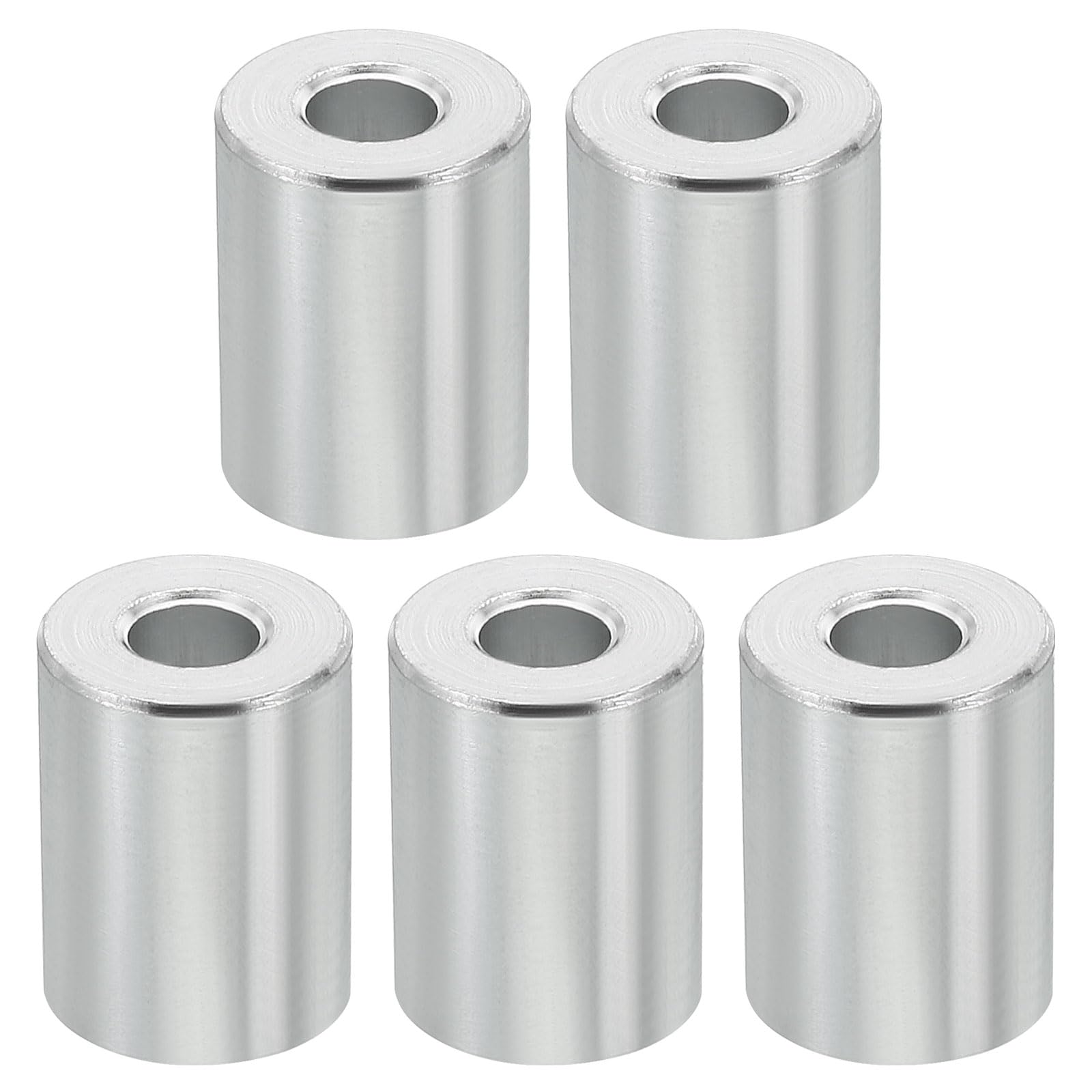 PATIKIL M6 Aluminum Spacers, 5Pcs Metal Spacer Aluminum 6.2mm ID x 15mm OD x 20mm L Aluminum Spacer Screw Standoff Round for 1/4" or M6 Screw Bolts