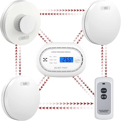 XINDUM Wireless Interlinked Smoke Alarm Bundle with CO & Heat Detectors