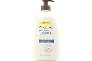 Aveeno Skin Relief Moisturizing Lotion for Very Dry, Itchy, Dry Skin, Body Moisturizer, Soothing Triple Oat & Shea Butter, Fragrance-Free, Non-Greasy, 33 fl oz